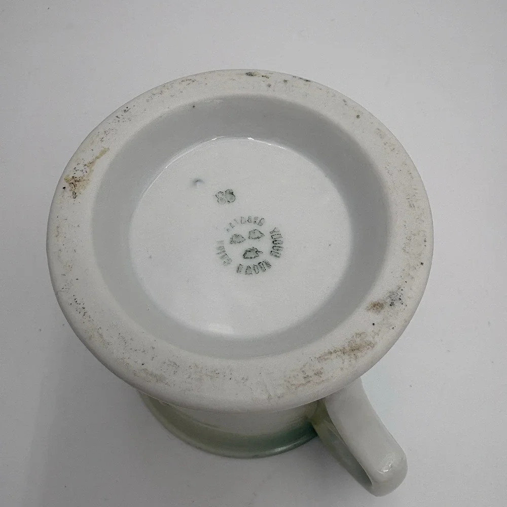 Vintage‎ Shaving Mug Cup Porcelain Pink Roses Floral Stamped
